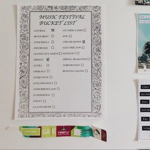 Music festival bucket list!